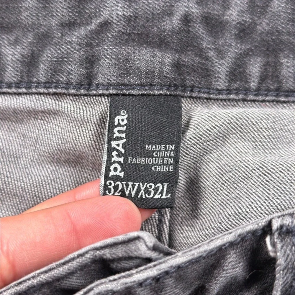 prAna Jeans Mens 32 x 32 Gray Organic Cotton Stretch Straight Leg Denim Pants